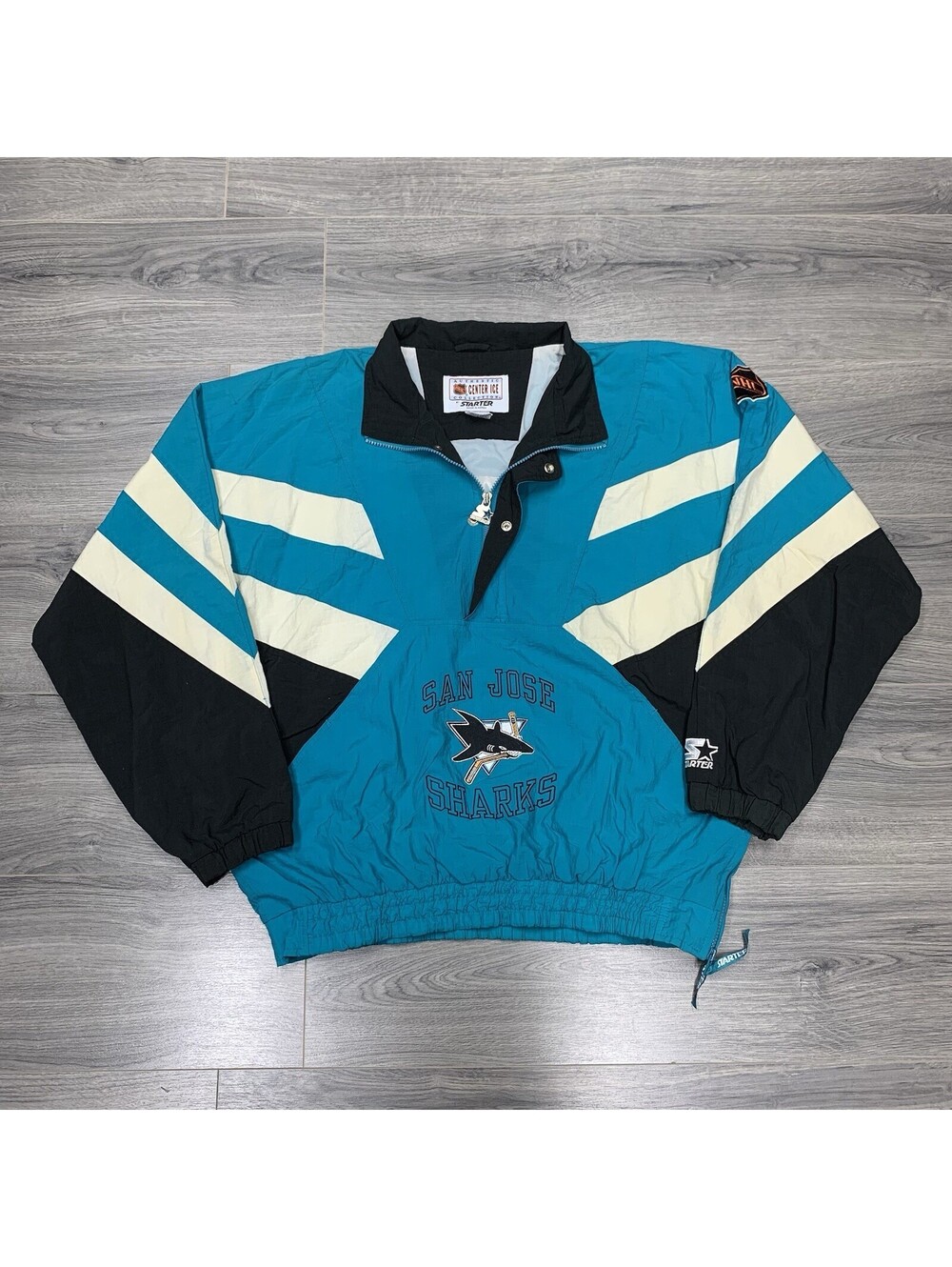 Vintage 90S Starter San Jose Sharks Jacket XL Rare Men’s Teal Windbreaker